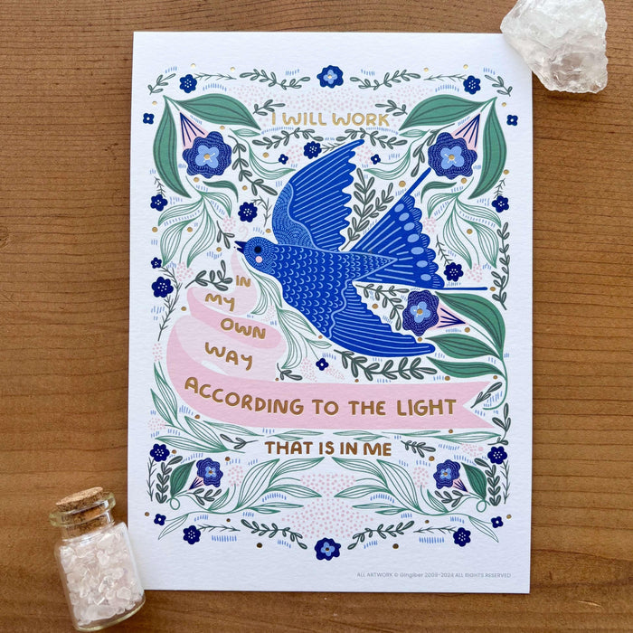 bluebird art print