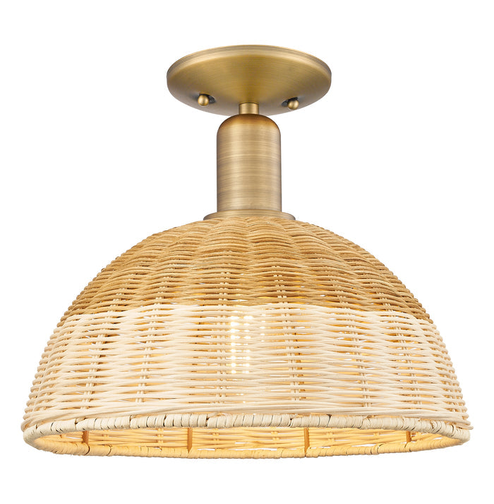 Arcadia Semi-Flush Mount Brushed Satin Nickel