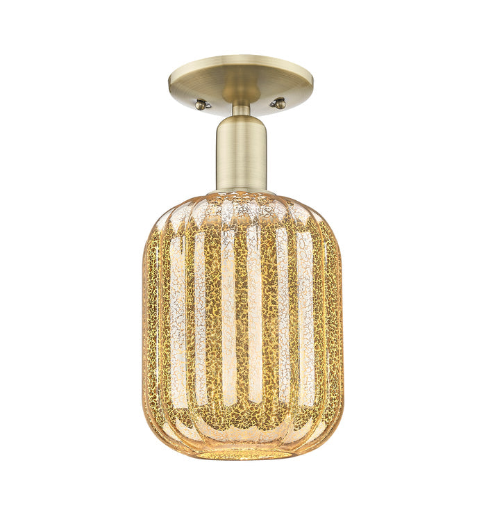 Arcadia Semi-Flush Mount Cast Brass Nickel