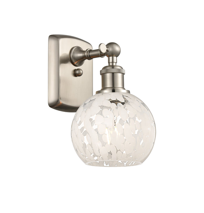 Brushed Satin Nickel / White Mouchette