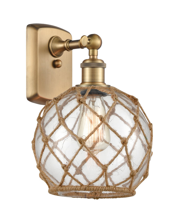 Brushed Brass / Clear Glass with Brown Rope