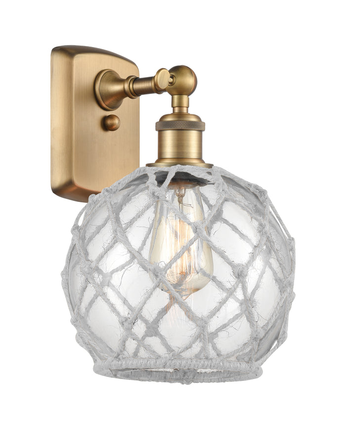 Brushed Brass / Clear Glass with White Rope