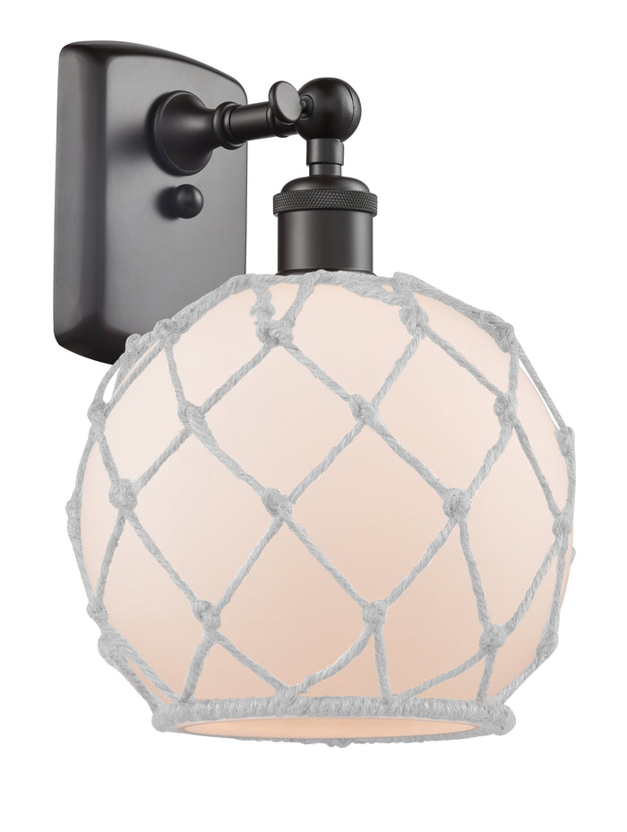Oil Rubbed Bronze / White Glass with White Rope
