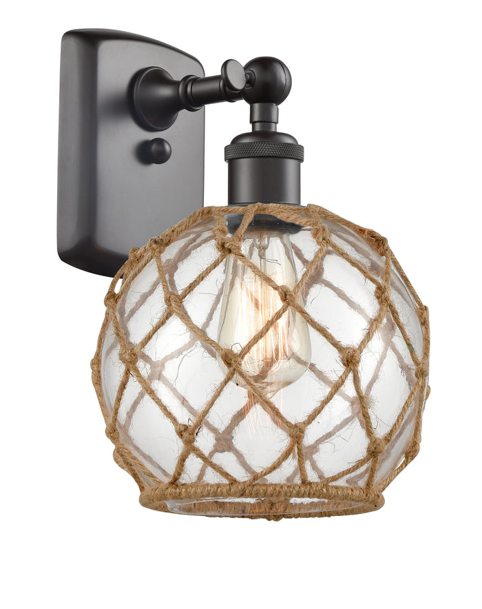Oil Rubbed Bronze / Clear Glass with Brown Rope