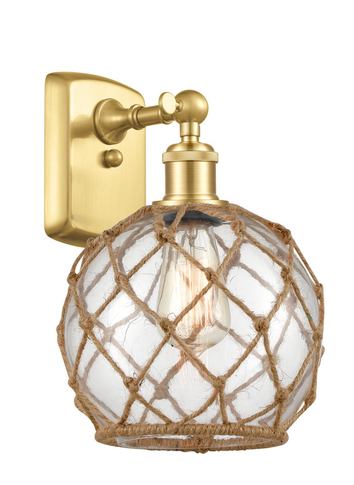 Satin Gold / Clear Glass with Brown Rope