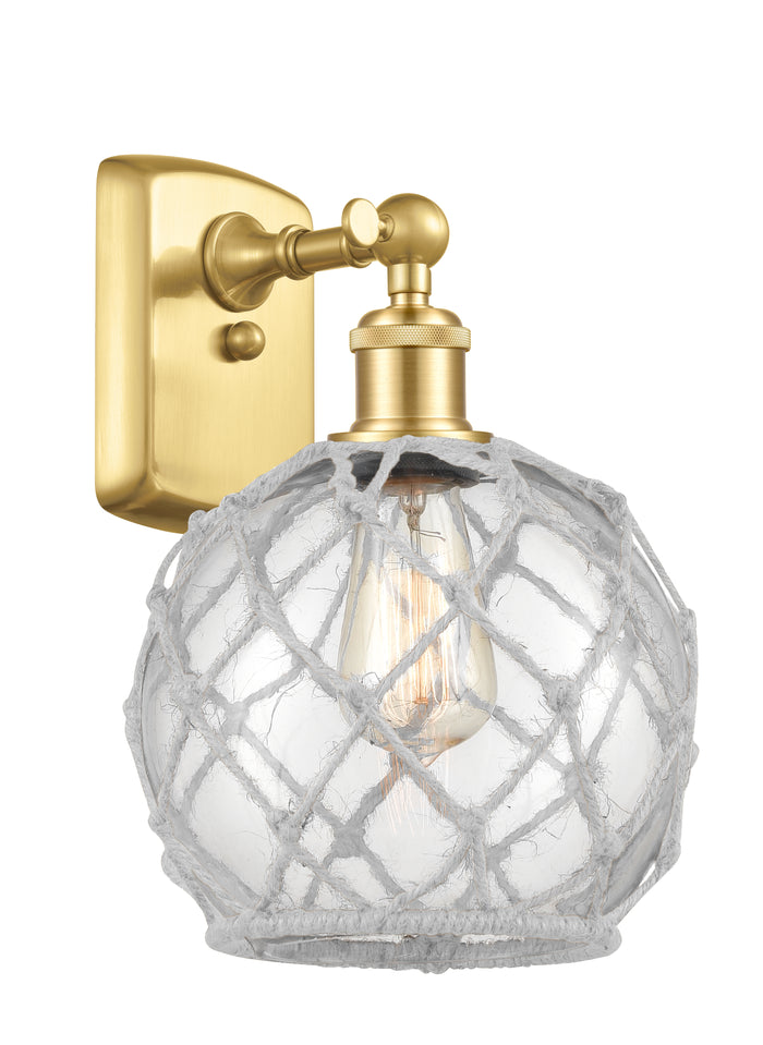 Satin Gold / Clear Glass with White Rope