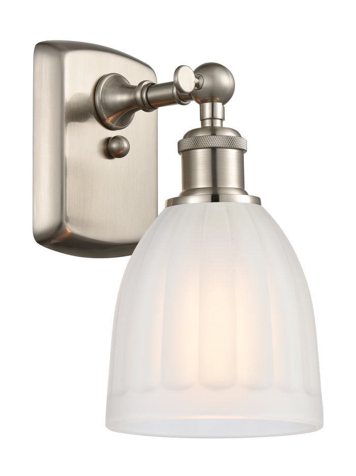 Brushed Satin Nickel / White