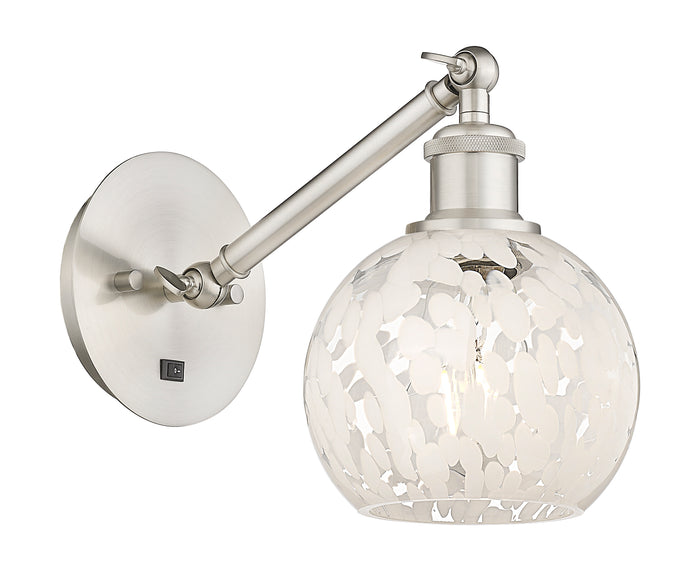 Brushed Satin Nickel / White Mouchette