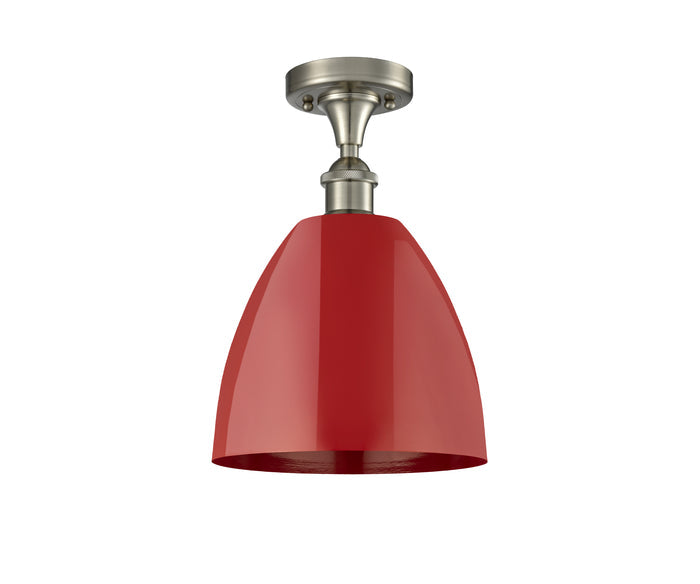 Brushed Satin Nickel / Red