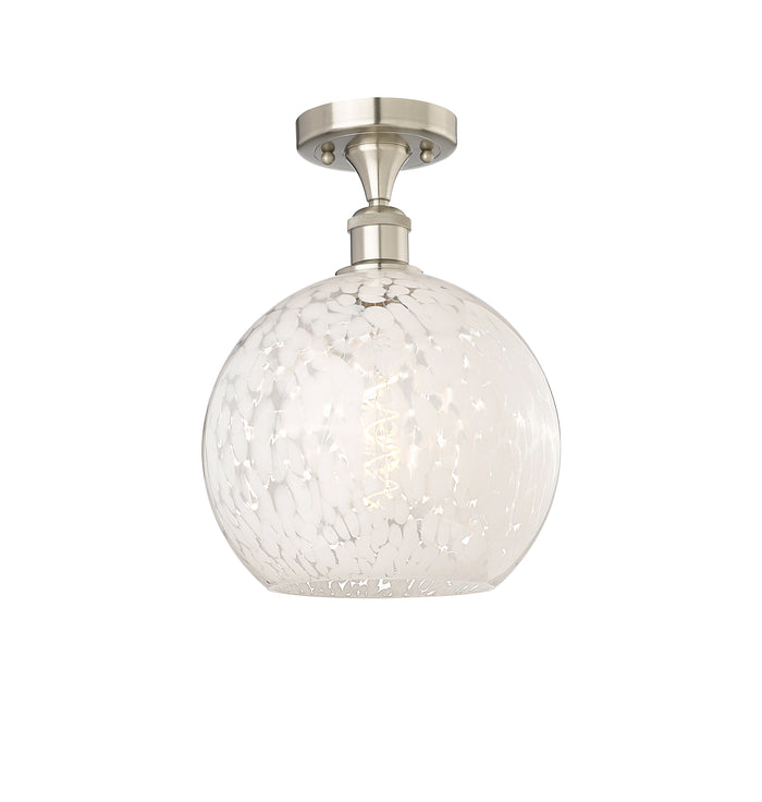 Brushed Satin Nickel / White Mouchette