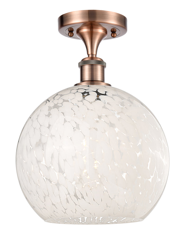 Ballston Semi-Flush Mount White Polished Chrome