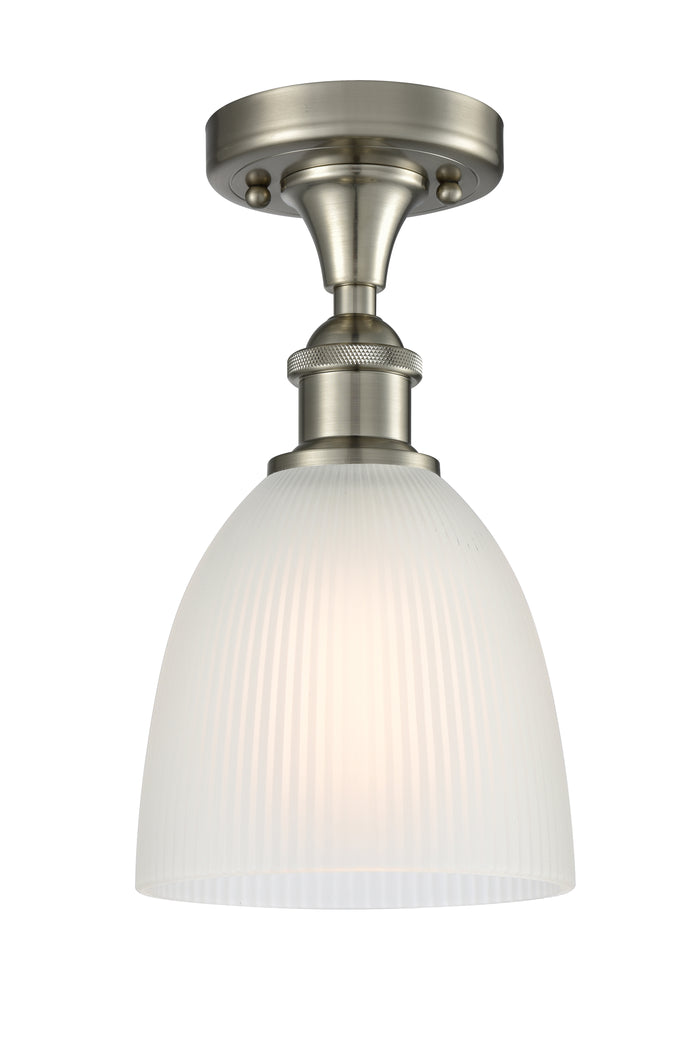 Brushed Satin Nickel / White