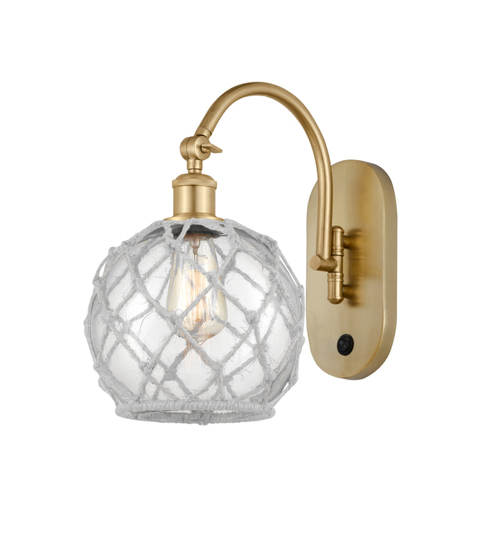 Satin Gold / Clear Glass with White Rope
