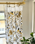 set of two tea towels with bee and floral illustrations