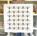 tea towels with illustrated bees