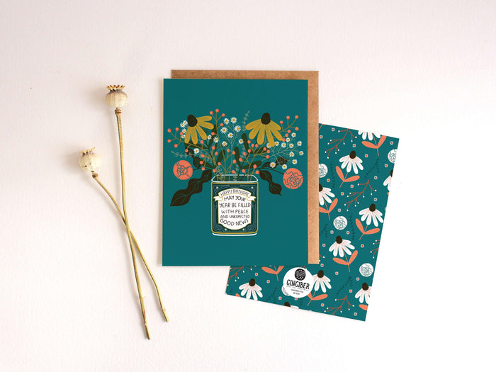 Birthday Flower Tin Card - Gingiber