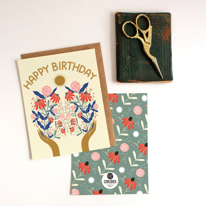 Birthday Flowers Card - Gingiber