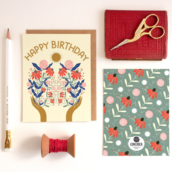 Birthday Flowers Card - Gingiber