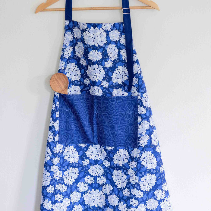 Dark Blue Hydrangea Apron