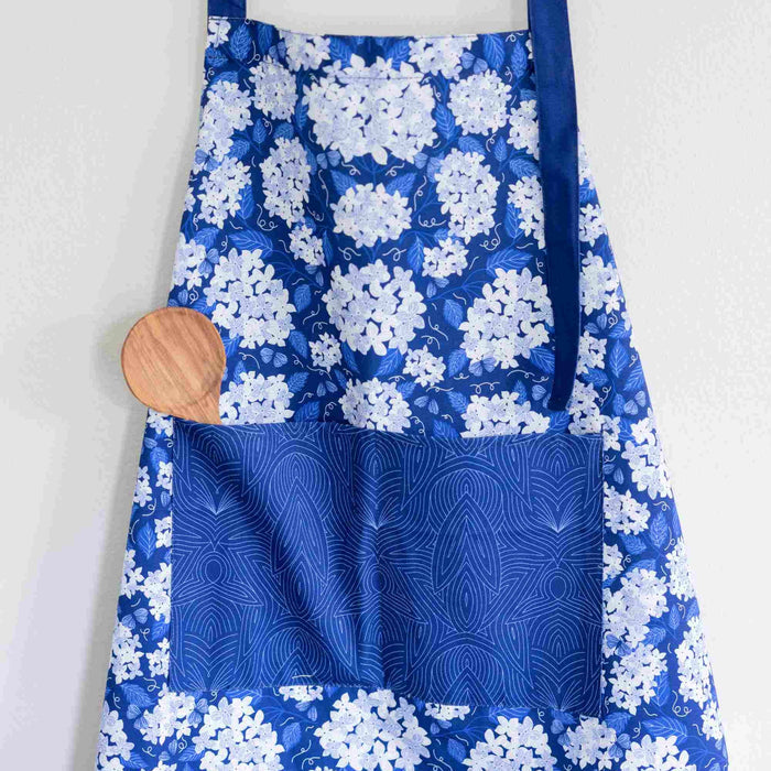 Dark Blue Hydrangea Apron