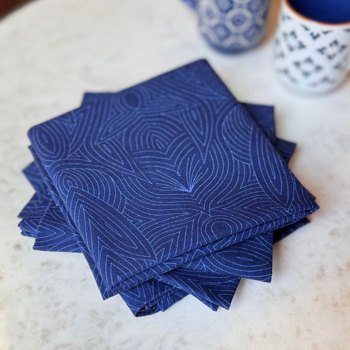 Dark Blue Nouveau Cloth Napkins