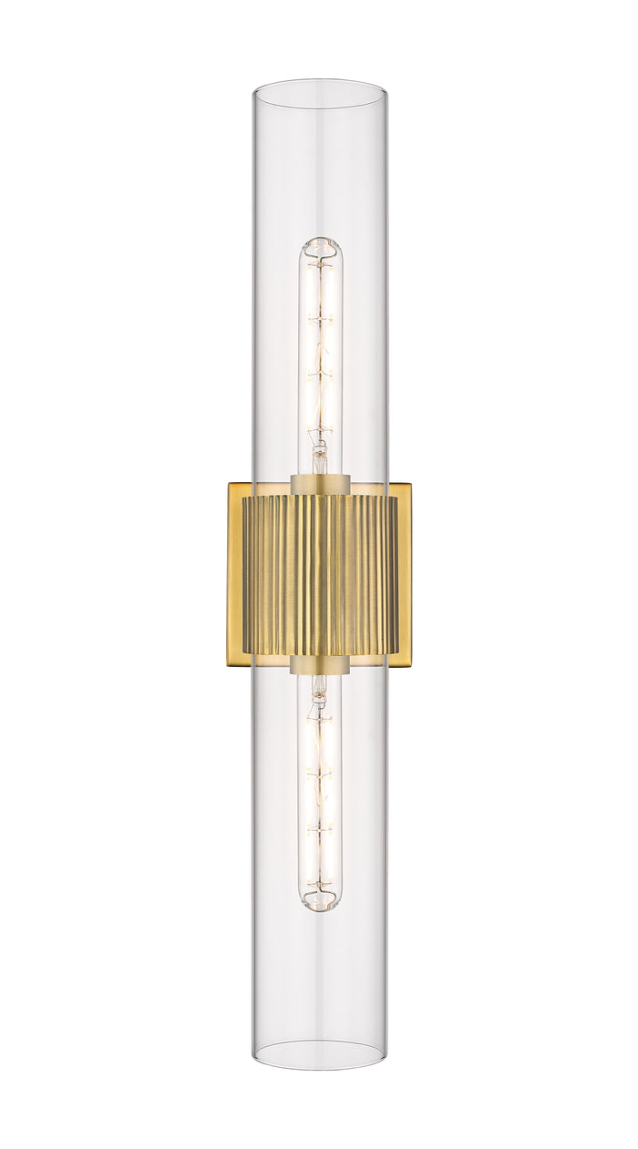 Downtown Urban Bath Vanity Light Ribbed Brass