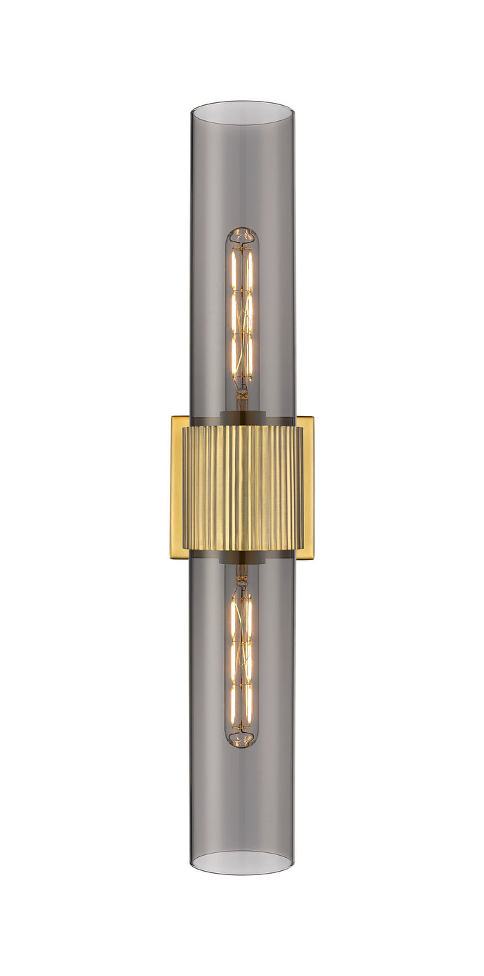 Downtown Urban Bath Vanity Light Ribbed Brass