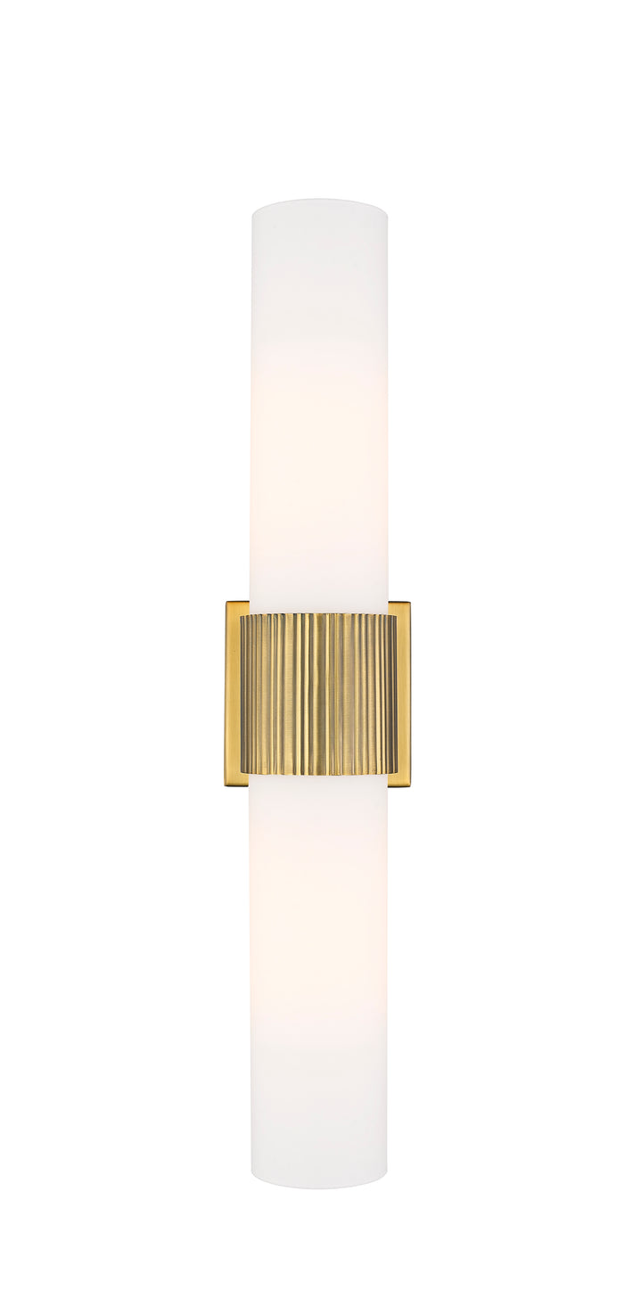 Downtown Urban Bath Vanity Light Ribbed Brass
