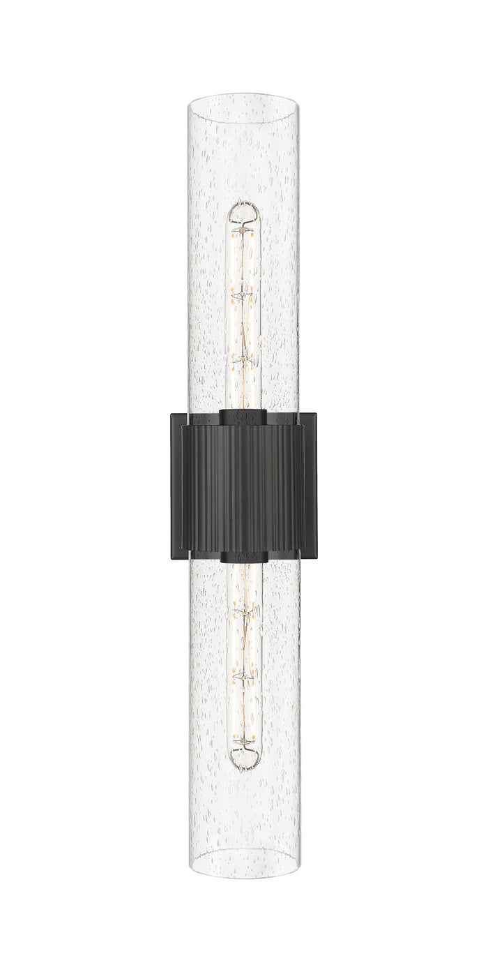 Downtown Urban Bath Vanity Light Ribbed Brass