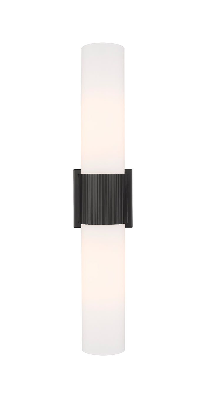Downtown Urban Bath Vanity Light Ribbed Brass