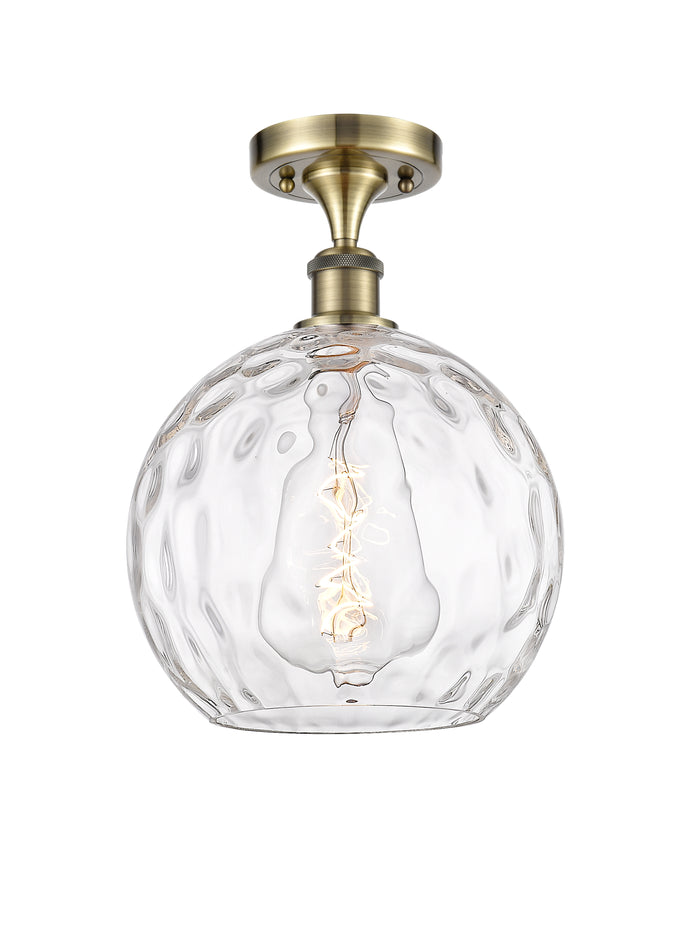 Edison Semi-Flush Cast Brass Glass Nickel
