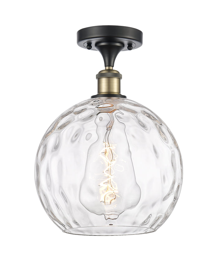 Edison Semi-Flush Cast Brass Glass Nickel