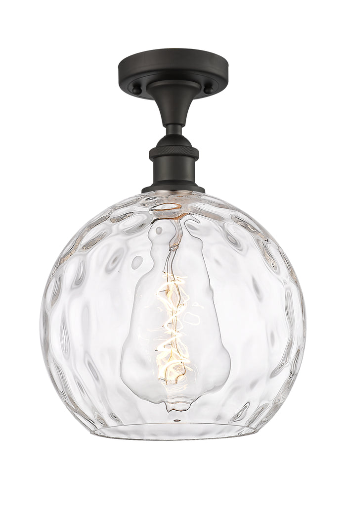 Edison Semi-Flush Cast Brass Glass Nickel