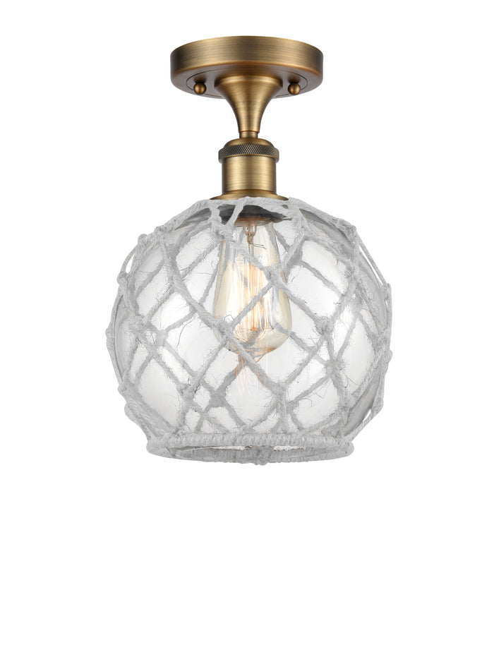 Brushed Brass / Clear Glass with White Rope