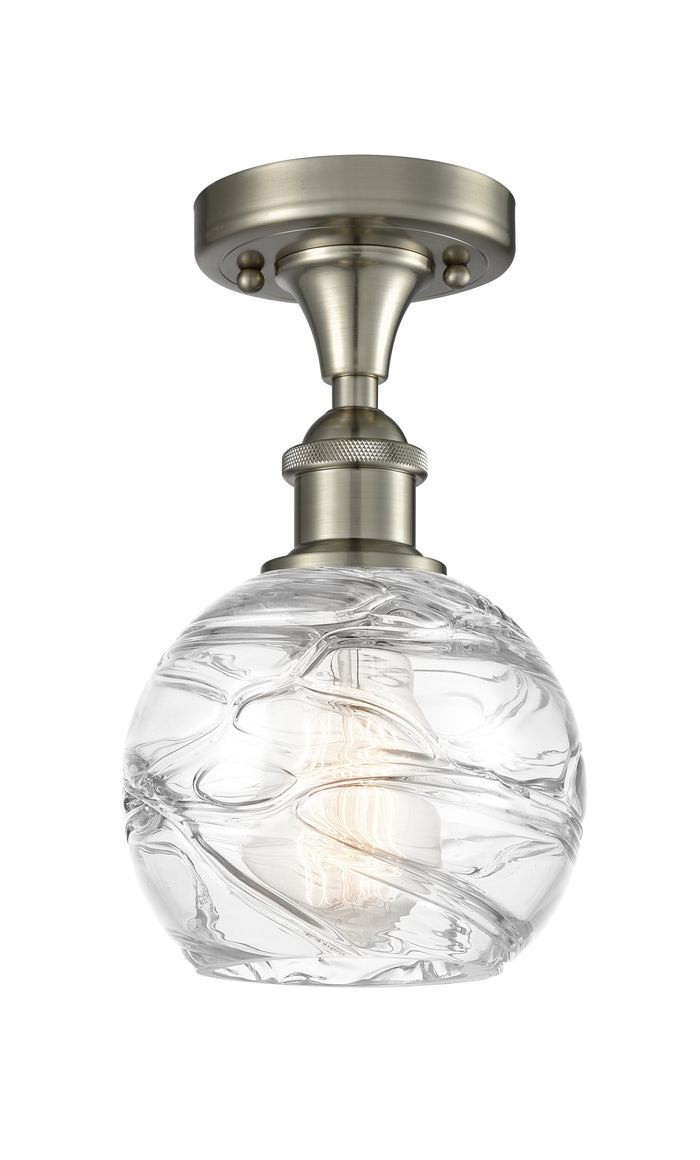Brushed Satin Nickel / Clear Deco Swirl