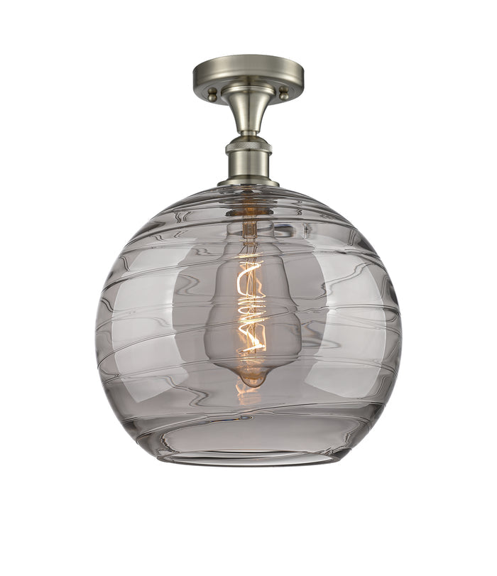 Brushed Satin Nickel / Light Smoke Deco Swirl