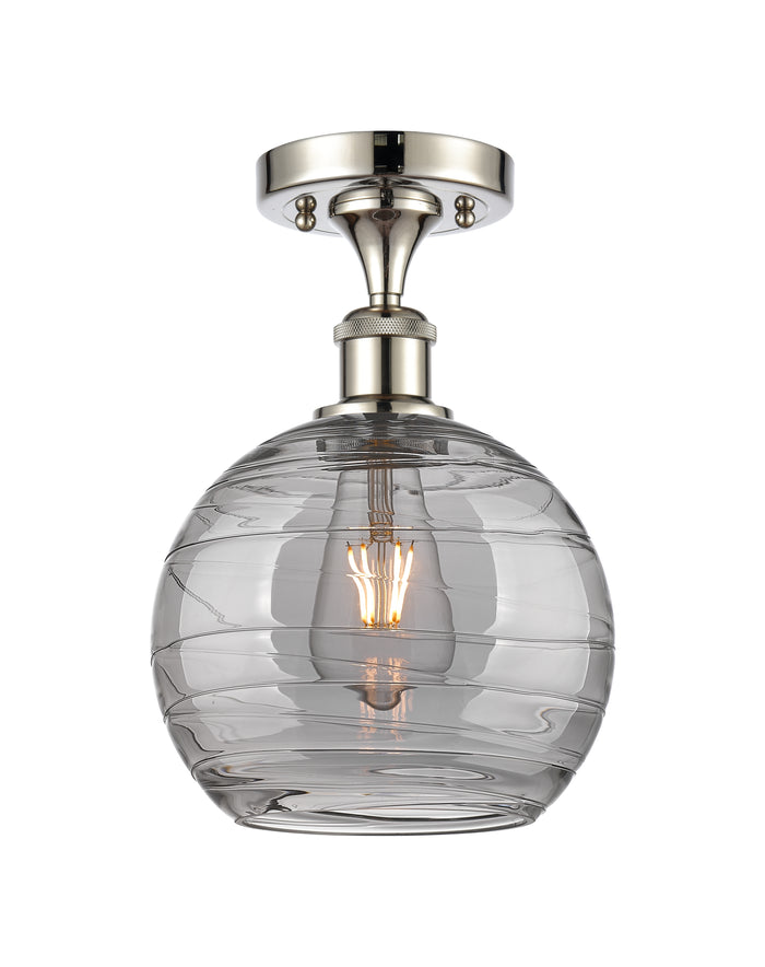 Polished Nickel / Light Smoke Deco Swirl