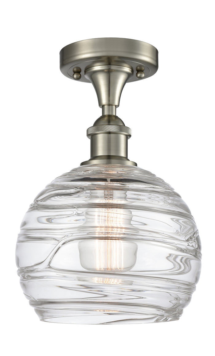 Brushed Satin Nickel / Clear Deco Swirl