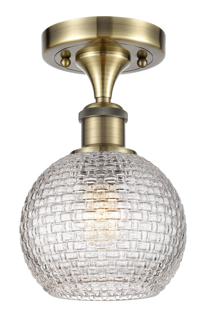 Edison Semi-Flush Mount Brushed Satin Nickel