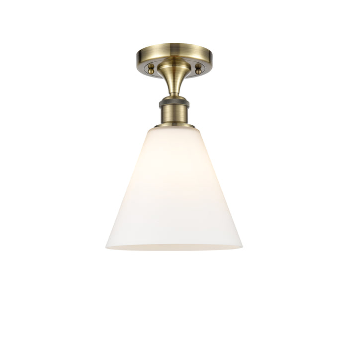 Edison Semi-Flush Mount Brushed Satin Nickel