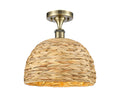 Edison Semi-Flush Mount Brushed Satin Nickel