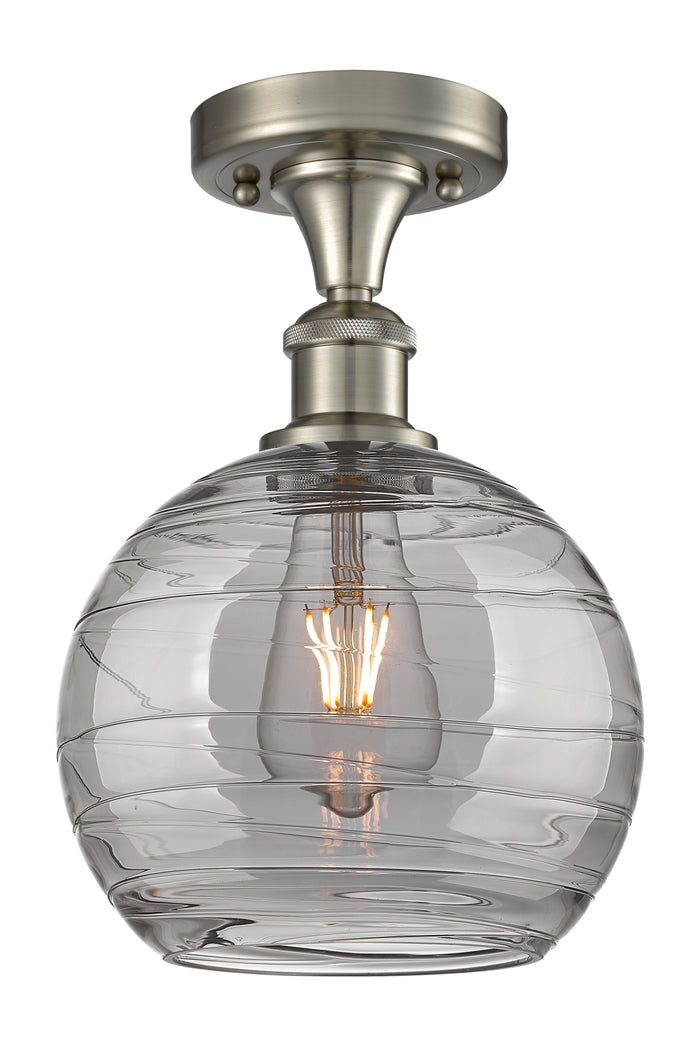 Brushed Satin Nickel / Light Smoke Deco Swirl