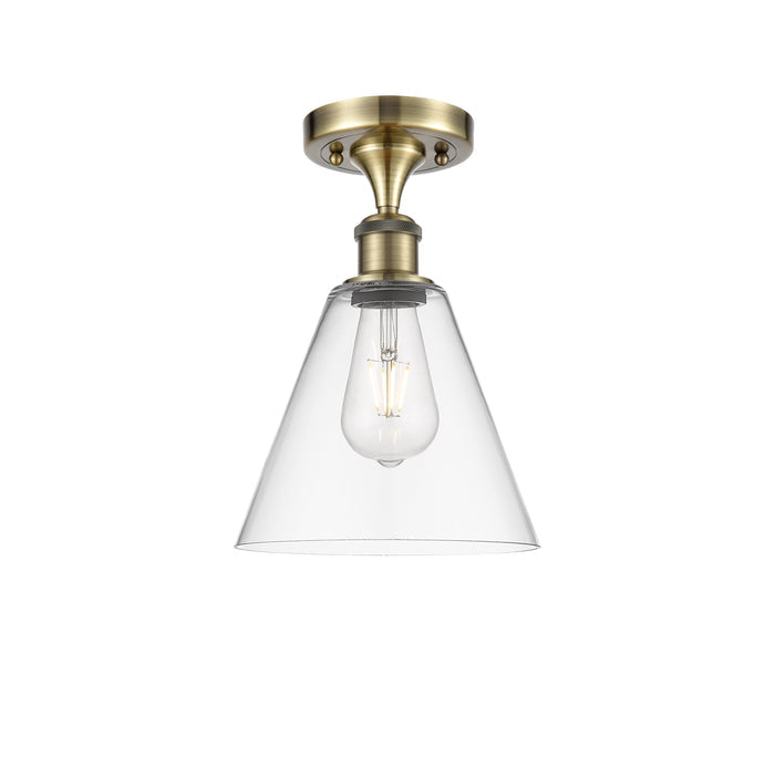 Edison Semi-Flush Mount Brushed Satin Nickel