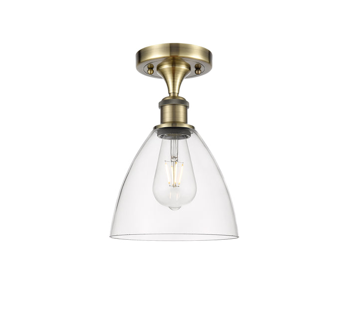 Edison Semi-Flush Mount Brushed Satin Nickel