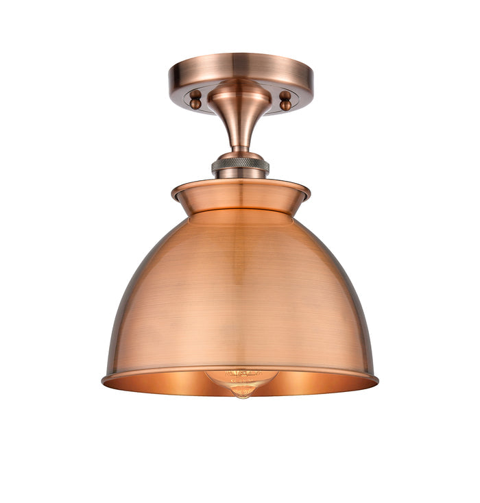 Edison Semi-Flush Mount Brushed Satin Nickel