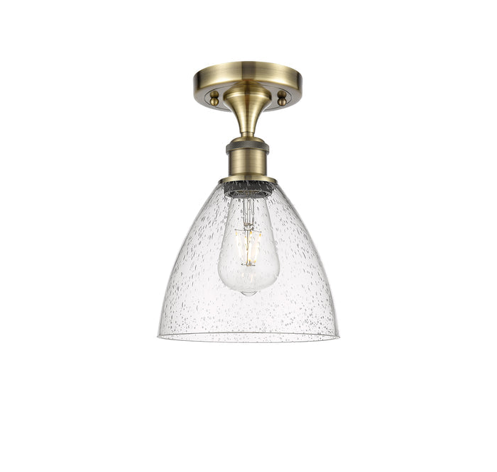 Edison Semi-Flush Mount Brushed Satin Nickel