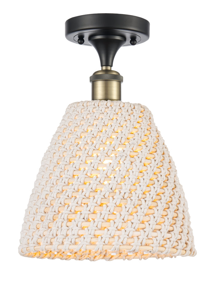 Edison Semi-Flush Mount Brushed Satin Nickel