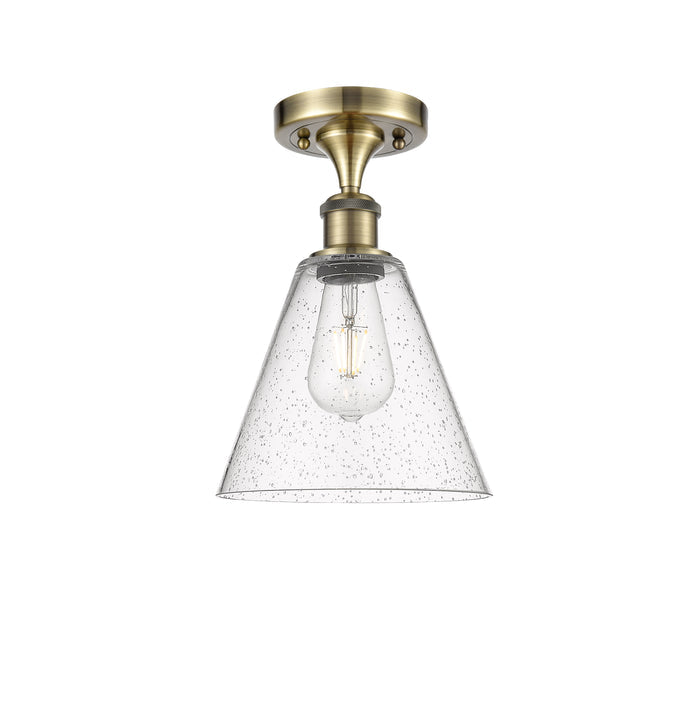 Edison Semi-Flush Mount Brushed Satin Nickel