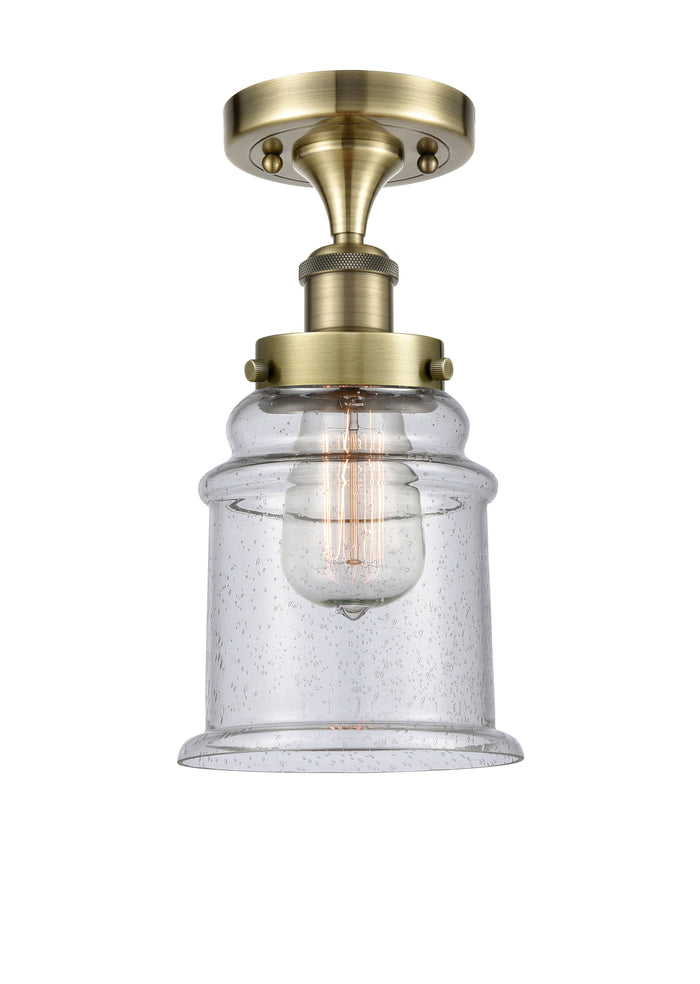 Edison Semi-Flush Mount Brushed Satin Nickel
