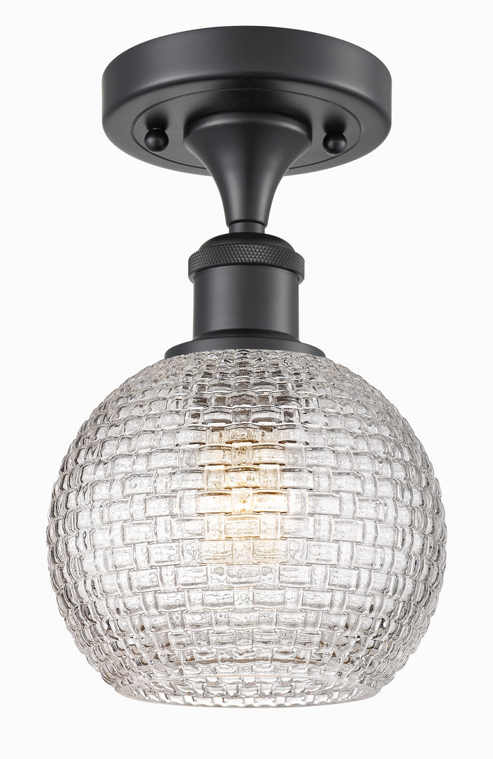Edison Semi-Flush Mount Brushed Satin Nickel